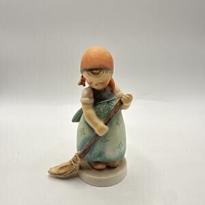 Vintage Goebel Hummel “Sweep” Girl with Broom Figurine W Germany *